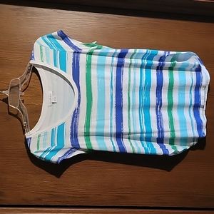 Striped cap sleeve tee